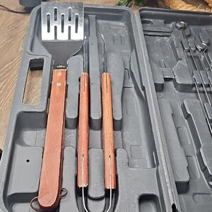 Wooden Handle BBQ Tool Set
